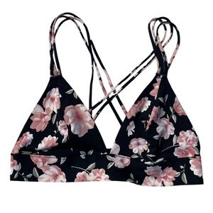Victoria’s Secret PINK floral bralette strappy rose black pink women’s small